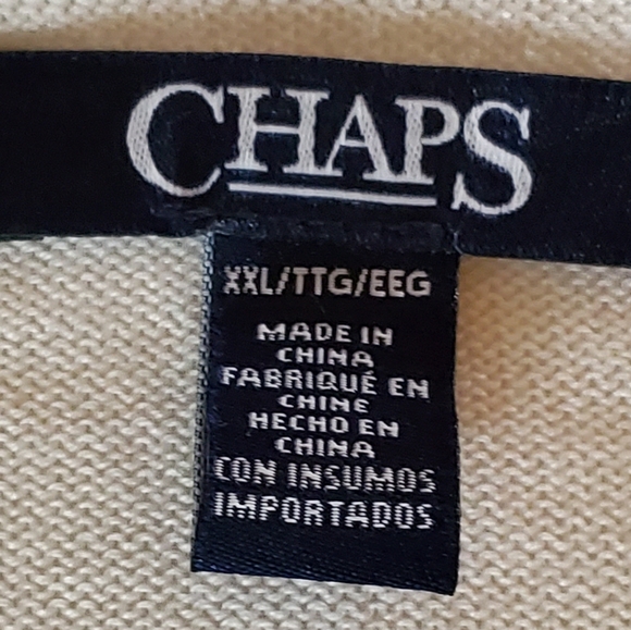 Chaps Colorblock Stripe Sweater black & white, XXL - Picture 13 of 16